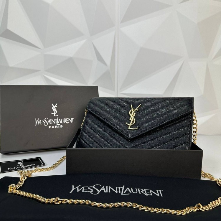 YVES SAİNT LAURENT (YSL) QUİLTED ZARF CAVİAR GOLD